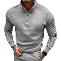 Chaqueta de color liso con cuello alto y media manga larga, para hombre - details 29