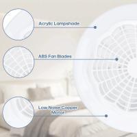 Ventilador de techo E27 con control remoto y 3 velocidades, base convertidora de iluminación de AC85-265V para dormitorio y sala de estar - details 5