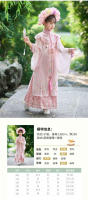 Conjunto rosa Hanfu para niña, horquilla de gama alta con hombro de nube bordado chino de estilo antiguo súper inmortal de la dinastía Ming para niña - details 0