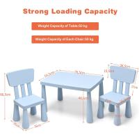 Juego de Mesa y Silla Infantil de Plástico Conjunto de 3 Piezas para Niños de 1-7 Años Azul - details 6