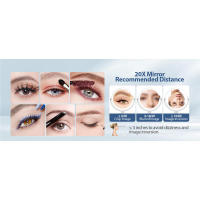 MIYADIVA Lupa recargable tipo C para maquillaje iluminada 20X, espejo de tocador de 2 lados con 3 modos de iluminación estables, enfoque - details 5