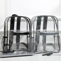 Mochila transparente de gran capacidad, Bolsa Escolar impermeable con cremallera, mango suave Visible, de Pvc, para exteriores - details 6