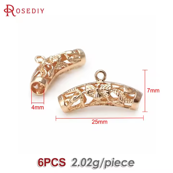 Colgantes de tubo curvado de nube de latón, Color oro de 18K de alta calidad, conector de pulsera, suministros para fabricación de joyas, accesorios Diy - 1