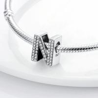 LAZA-abalorio de plata de ley 925 con 26 letras del alfabeto, abalorio de A-Z con nombre, compatible con Pulsera Original, collar, colgante, regalo de joyería - details 81