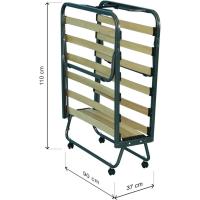 Cama Plegable XL Cómoda Almohada de Poliuretano de 10 cm de Altura Cama Individual de Madera con Ruedas 90 x 200 cm - details 3