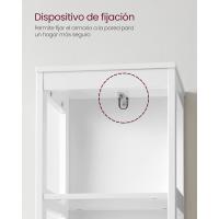 Armario de Baño Alto Almacenamiento Independiente con 2 Cajones y 3 Estantes Abiertos - details 6