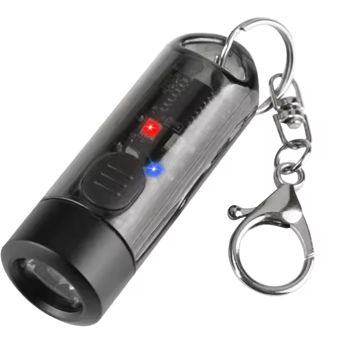 Linterna de llavero, mini linterna de llavero superbrillante de 80 lúmenes, linterna de bolsillo EDC, mini linterna LED de 7 modos, linterna LED portátil, recargable por USB-C, adecuada para senderismo, camping - 1