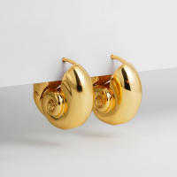 Pendientes De Estilo Geométrico Con Textura De Concha Espiral Grandes En Acero Inoxidable Joyería Impermeable Para Mujer - details 7