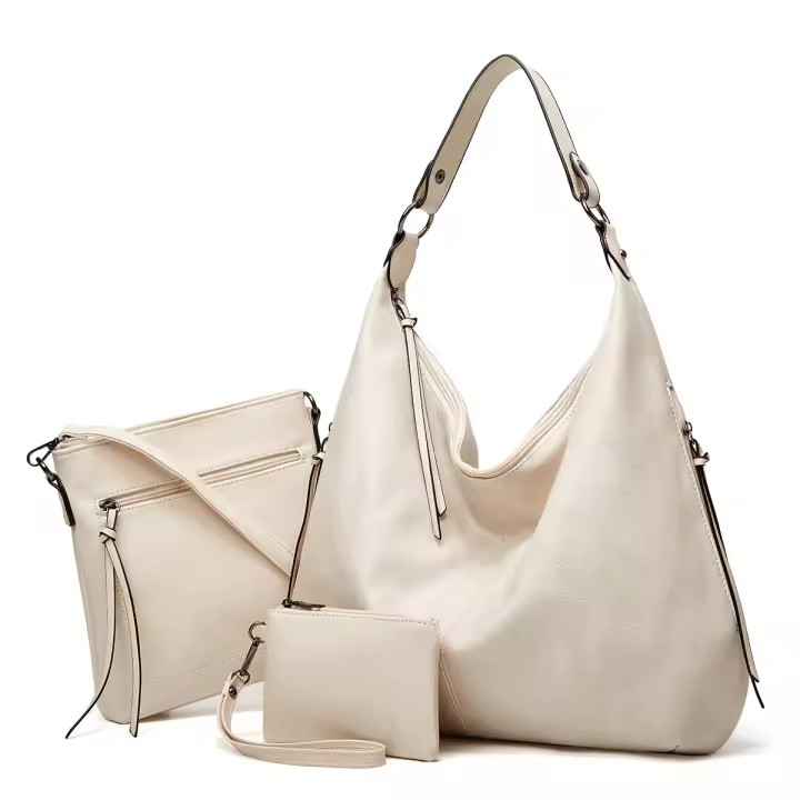 Bolso de Hombro para Mujer, Bandolera de Cuero PU, 3 piezas, informal, Gran Capacidad - 1
