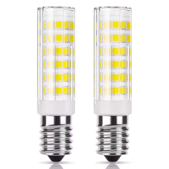 LED E14 7W, 76 LEDs, blanco frío, 220â€?240V, no regulable (2 piezas) - 1