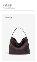 Bolso de mano tejido a mano de gran capacidad, mate, con textura moderna, versátil, para llevar al hombro, para ir al trabajo, tipo cubo, bandolera, para mujer - details 15