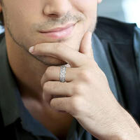 Anillo relajante de ansiedad con forma de luna y estrella bohemia para hombre, Spinner giratorio de acero inoxidable, anillos antiestrés, joyería Bague Homme - details 6
