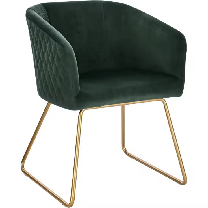 Silla de Comedor Nórdica Vintage Estructura de Metal Dorado con Cojines Rosa BH271rs-1 - 1