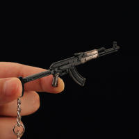 Llavero Mini Modelo De Pistola AKS-47 9cm Metal Simulación Para Hombres Niños Adorno De Llavero De Coche Joyería De Armamento - details 2