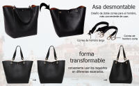 Bolso grande de Cuero PU para Mujer, Bandolera, Bolso Shopper, Moda para Mujer - details 5