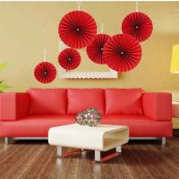 Artesanías de Papel Colgante de Boda Roja Estilo Chino 6Pcs Decoración de Pared para Dormitorio Sala de Estar Abanico de Origami DIY Party Supplies - details 5