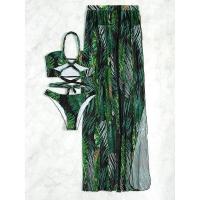 2025 Bikini con cuello cruzado, traje de baño hueco y vestido de playa, traje de baño sexy de 3 piezas para mujer, ropa de playa acolchada, natación de verano - details 7