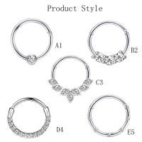 1-5 uds 16G moda 316L acero inoxidable CZ bisagras septum Clicker anillos de aro para la nariz Daith Helix Tragus cartílago Piercing joyería - details 1