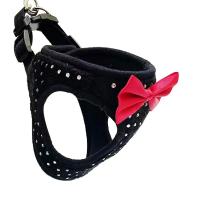Conjunto de correa de arnés para perro, chaleco con pajarita, decoración de diamantes pequeños, arnés suave para perros pequeños y medianos - details 7