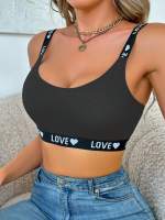 EasyFave Sujetador de punto con forma de corazón y letras para mujer - details 28