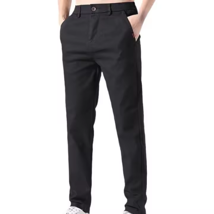 2025 Primavera Nueva pierna recta casual Slim Fit Versátil largo para hombres, pantalones elásticos de negocios ligeros para hombres - 1