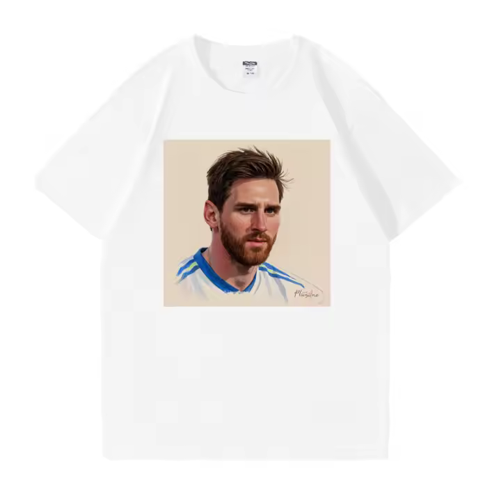 2025 Camiseta para hombre Camiseta negra pura 100% algodón Camisetas Messi blanco última novedad camiseta de fútbol Camiseta de fútbol - 1