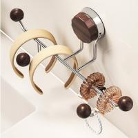 Estante de almacenamiento con ventosa para diadema, ganchos traseros para puerta con soporte de carga fuerte montado en la pared, colgador de esquina de acero inoxidable para ahorro de espacio - details 2