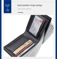 Billetera de cuero casual para hombres, billetera corta para adelgazar, plegable, clip de tarjeta juvenil - details 3