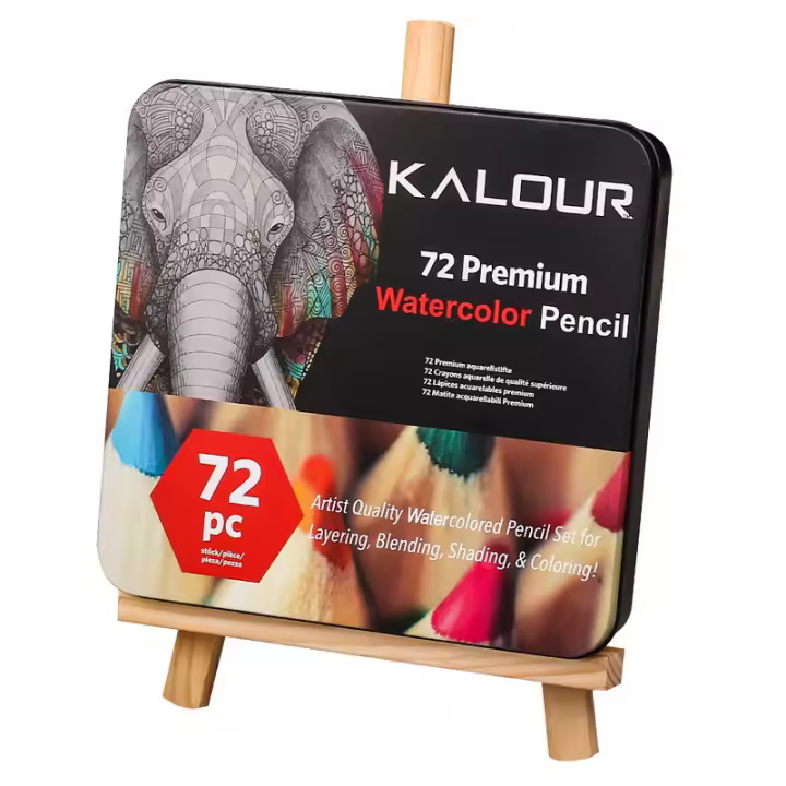 Lápices de Colores Premium 72Pcs Set de Lápices de Agua para Dibujo Artístico de Bocetos Escolares Material de Arte de Lápices en Caja de Hierro - 1