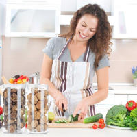 Tarro de almacenamiento transparente de 8 piezas, frascos sellados de plástico para dulces, frutas secas, condimentos, miel, contenedores de cosméticos vacíos, organizadores de cocina - details 3