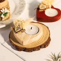 Soportes de madera candelabro en forma de corazón decoración de escritorio portátil portavelas boda fiesta aniversario regalos románticos - details 3