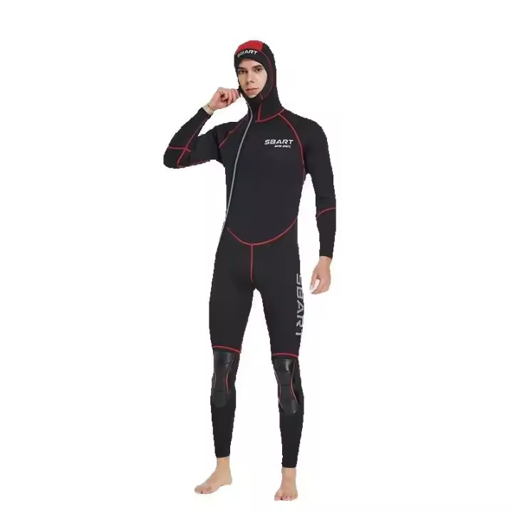 Traje de neopreno de 3mm para hombre, traje de buceo cálido de una pieza de manga larga con capucha, protector solar a prueba de frío, surf, natación, traje de baño - 1