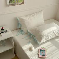 Funda de almohada con lazo de Color sólido, fundas de cojín transpirables de estilo nórdico, fundas de almohada de algodón lavables suaves, accesorios para dormitorio, 2 uds. - details 11