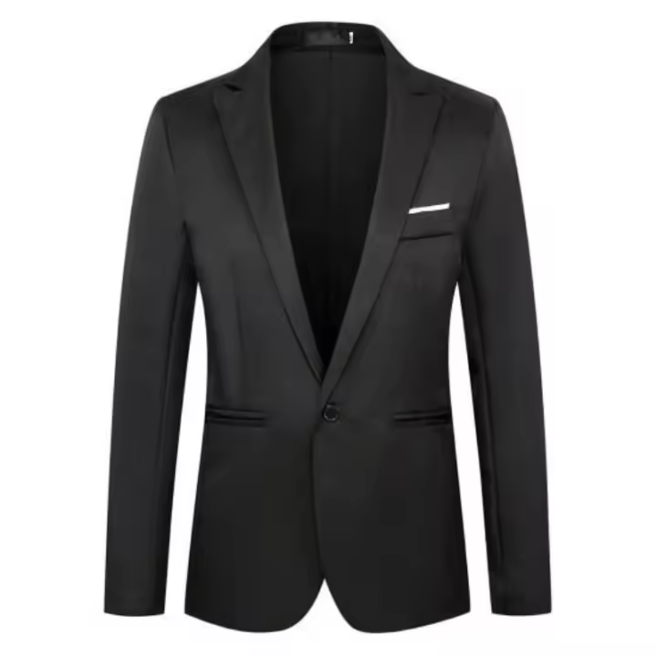 Blazer Formal de negocios para hombre, ropa de vestir de Color puro a la moda, un solo botón, Blazer Formal para oficina - 1