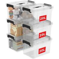 Caja de Almacenamiento de Plástico Transparente Segura y Duradera 90L*4 Diseño Apilable Resistente - details 19