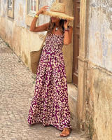 Vestido estampado de alta gama, estilo puro lujuria, falda con tirantes florales retro - details 28