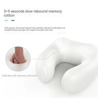 Almohada eléctrica de masaje para el cuello, almohada en forma de U, se adapta al cuello, calefacción ajustable para masajear y relajarse, algodón con memoria duradera - details 1