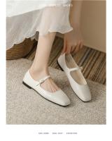 Zapatos planos de mujer estilo francés, primaverales, nuevos, de cuero suave, con hebilla de una palabra, punta cuadrada, boca poco profunda, temperamento retro, estilo Mary Jane. - details 7