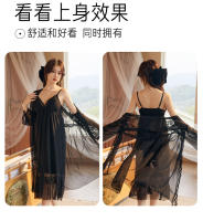 Sexy hilo de malla nuevo camisón para el hogar Conjunto de tirantes franceses pijamas con pechos pequeños y almohadillas grandes para el pecho - details 9
