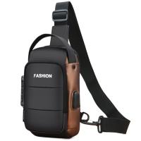 Bolso de pecho antirrobo para hombre, correa ajustable, puerto de carga USB, bolso bandolera con contraseña, impermeable, gran capacidad - details 3