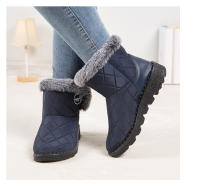 Botas de nieve para mujer, zapatos de algodón grueso de terciopelo, botas cortas versátiles de moda, novedad de otoño e invierno 2024 - details 14