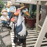Estatuilla de Pato de Resina Exquisita Adorable Arte Duradero para Jardín Adorno de Granjero - details 4