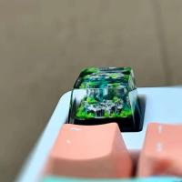 Teclado nical de resina hecho a mano, juego de teclas translúcidas personalizadas con escena natural creativa - details 1