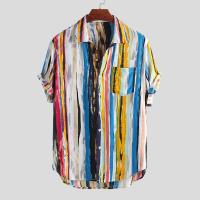 Camisas sueltas de manga corta Tops coloridos de playa - details 1