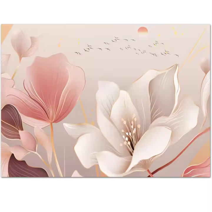 Papel Tapiz Moderno Autoadhesivo de Vinilo Paredes de Rosas de Flores Impermeable, Amigable con el Medio Ambiente Ideal para Interiores de Sala de Estar - 1
