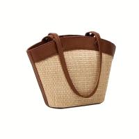 2 bolsas de mano tejidas para mujer de inspiración vintage con asas marrones: ligeras, duraderas y versátiles para viajes, playa y uso diario, bolsa de viaje esencial | Diseño de inspiración vintage | Bolso con asa duradera, bolso de mano de playa - details 0