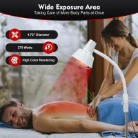 Lámpara de infrarrojos de 275 W, Calentador de infrarrojos, Lámpara de infrarrojos, Lámpara de calor, Lámpara de luz roja con ruedas, Soporte, Foco de luz roja, Lámpara de calor, Lámpara de terapia, Lámpara de calefacción - details 5