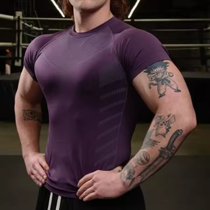 Camiseta deportiva informal para hombre, camisa de manga corta con estampado para gimnasio, Fitness, culturismo, entrenamiento - 1