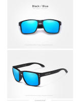 KINGSEVEN-gafas de sol polarizadas para hombre y mujer, lentes cuadradas Retro TR90 con diseño de patrón de fibra de carbono, para deportes al aire libre - details 9