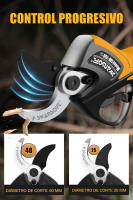 Tijeras de podar eléctricas profesionales SWANSOFT 758 de 40 mm con batería de 4Ah+4Ah y pantalla LED para podar árboles - details 3
